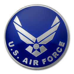 1 oz U.S. Air Force Blue Enameled Silver Round (w/Gift