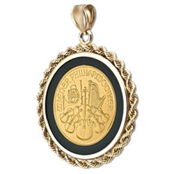 2014 1/4 oz Gold Philharmonic Pendant (Onyx Rope Bezel)
