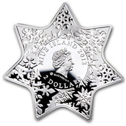 Niue 2012 Proof Silver $2 Christmas Star with Swarovski