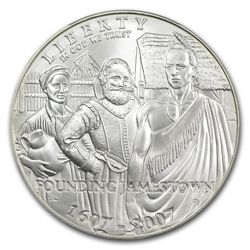 2007-P Jamestown 400th Anniv. $1 Silver Commem MS-69 PC