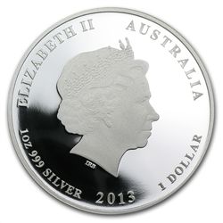 2013 1 oz Silver Year of the Snake Proof Colorized Coin