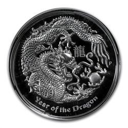 2012 1 oz Silver Year of the Dragon High Relief Proof C