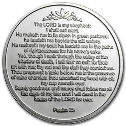 1 oz 23rd Psalm Silver Round (w/Gift Box &amp; Capsule)