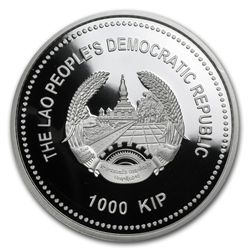 2013 Laos 1 oz Silver Year of the Snake Proof Colorized