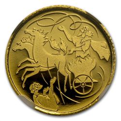 2011 Israel Elijah &amp; Whirlwind Smallest Gold Coin P