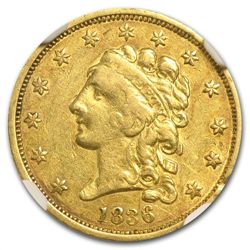 1836 $2.50 Gold Classic Head - Block 8 - XF-40 NGC