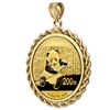 Image 1 : 2014 1/2 oz Gold Panda Pendant (Rope-Prong Bezel)