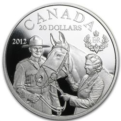 2012 1 oz Silver Canadian $20 - The Queen's Visit (W/Bo