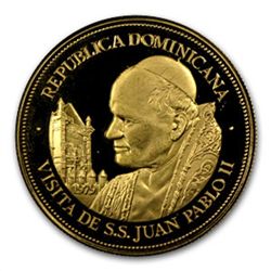 Dominican Rep 1979 250 Peso Gold Pope John Paul II PF-6