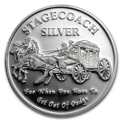 1 oz Stagecoach (Fractional) Silver Round .999 Fine
