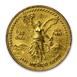 1991 1/20 oz Gold Mexican Libertad (Brilliant Uncircula