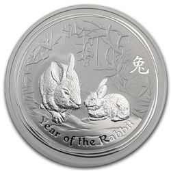 2011 2 oz Silver Australian Year of the Rabbit Coin