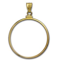 14K Gold Screw-Top Stars and Stripes Coin Bezel - 32.7