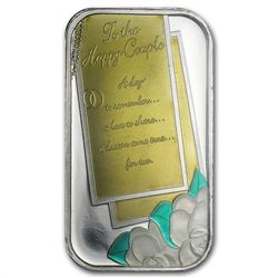 1 oz Wedding Enameled Silver Bar (w/Box &amp; Capsule)