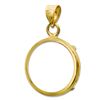 Image 1 : 14K Gold Prong Plain-Front Coin Bezel - 16.5 mm