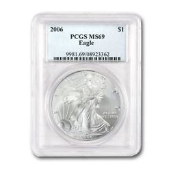 2006 1 oz Silver American Eagle MS-69 PCGS