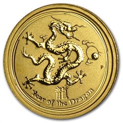 2012 1/20 oz Gold Lunar Year of the Dragon (Series II)