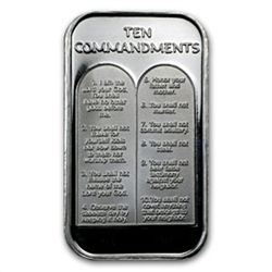 1 oz Ten Commandments Silver Bar (In Spanish)