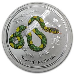 2013 1 oz Australian Silver Year of the Snake Colorized
