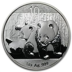 2010 1 oz Silver Chinese Panda (In Capsule)