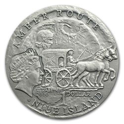 Niue 2010 Silver $1 Amber Route Series - Stare Hradisko