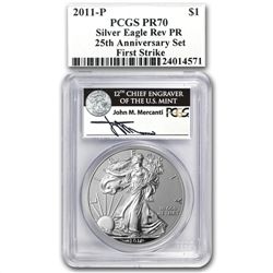 2011 Silver Eagle 25th Anniv Set MS/PR-70 PCGS (FS) Joh