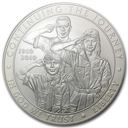 2010-P Boy Scouts Centennial $1 Silver Commemorative MS