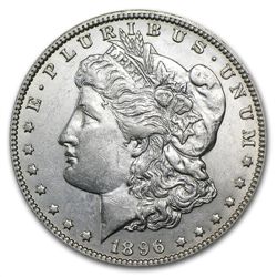 1896-O Morgan Dollar - Almost Uncirculated-58