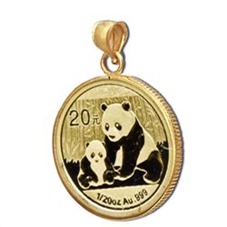 2014 1/20 oz Gold Panda Pendant (Polished-Prong Bezel)