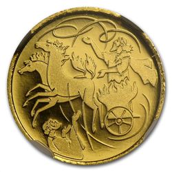 2011 Israel Elijah &amp; Whirlwind Smallest Gold Coin P