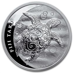 2013 1 oz Silver New Zealand Mint $2 Fiji Taku .999 Fin