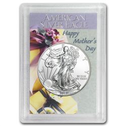 2014 1 oz Silver Eagle in Happy Mother's Day Design Har