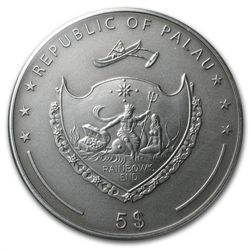 Palau 2011 Silver Proof $5 Treasures of the World - Rub