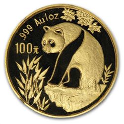1993 1 oz Gold Chinese Panda MS-69 NGC - Small Date