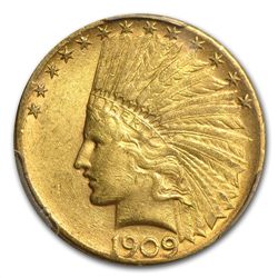 1909-S $10 Indian Gold Eagle - AU-58 PCGS