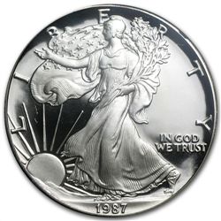 1987-S Proof Silver American Eagle PF-69 NGC (Retro Bla