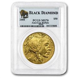 2008 1 oz Gold Buffalo MS-70 PCGS (Black Diamond)