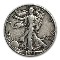 $10 1933-S Walking Liberty Halves - 90% Silver 20-Coin