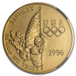 1996-W Flag Bearer - $5 Gold Commem - MS-70 NGC (Regist