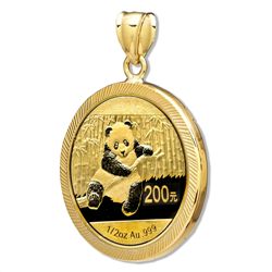 2014 1/2 oz Gold Panda Pendant (Diamond-Prong Bezel)