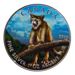 2012 1 oz Silver Canadian Wildlife Series - Cougar- Ful