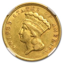 1854 $3 Gold Princess - AU-53 NGC