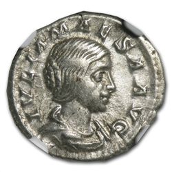 Roman Silver Denarius of Julia Maesa (218-224/5AD) NGC
