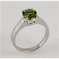 Sterling Silver Prong Set Ring with Peridot Gemstone