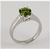 Image 1 : Sterling Silver Prong Set Ring with Peridot Gemstone