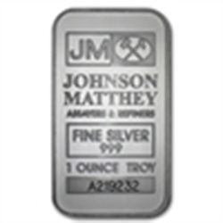 1 oz Johnson Matthey Silver Bar (New-JM LogoReverse) .9