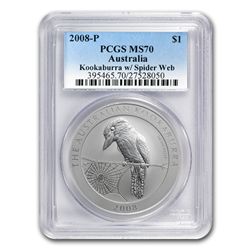 2008 1 oz Silver Australian Kookaburra - MS-70 PCGS