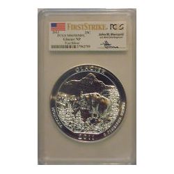 2011 5 oz Silver ATB Glacier MS-69 DMPL First Strike PC