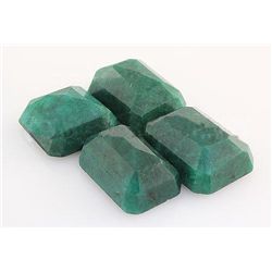 182.54ctw Faceted Loose Emerald Beryl Gemstone Lot of 4