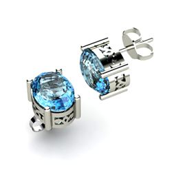 Aqua Marine 1.50ctw Earring 14kt White Gold